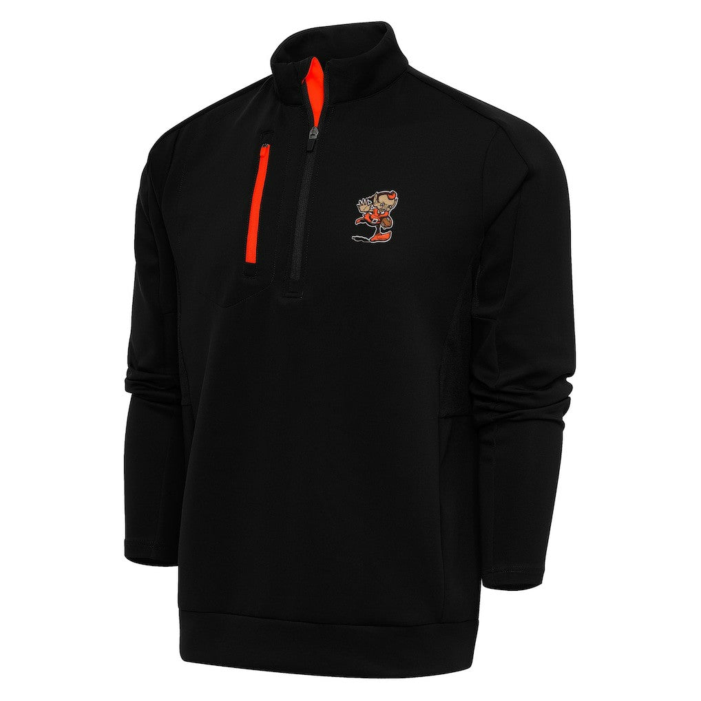Cleveland Browns Antigua Team Logo Generation Quarter-Zip Pullover Jacket - Black online