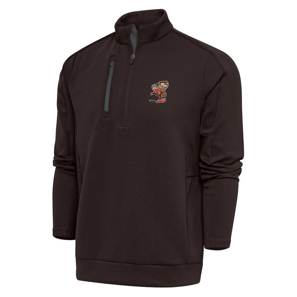 Cleveland Browns Antigua Team Logo Generation Quarter-Zip Pullover Jacket - Brown online