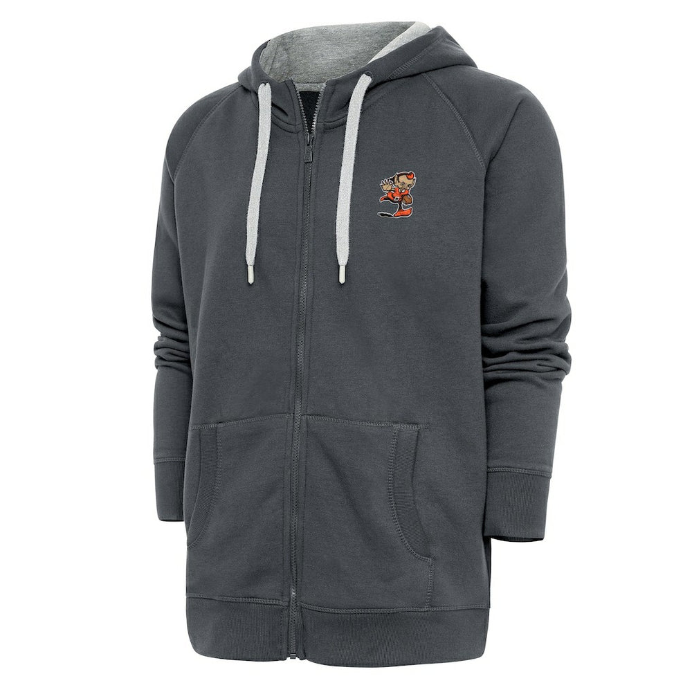 Cleveland Browns Antigua Team Logo Victory Full-Zip Hoodie - Charcoal for sale