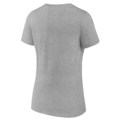 New York Rangers Women's Primary Logo Team V-Neck T-Shirt Heather Gray