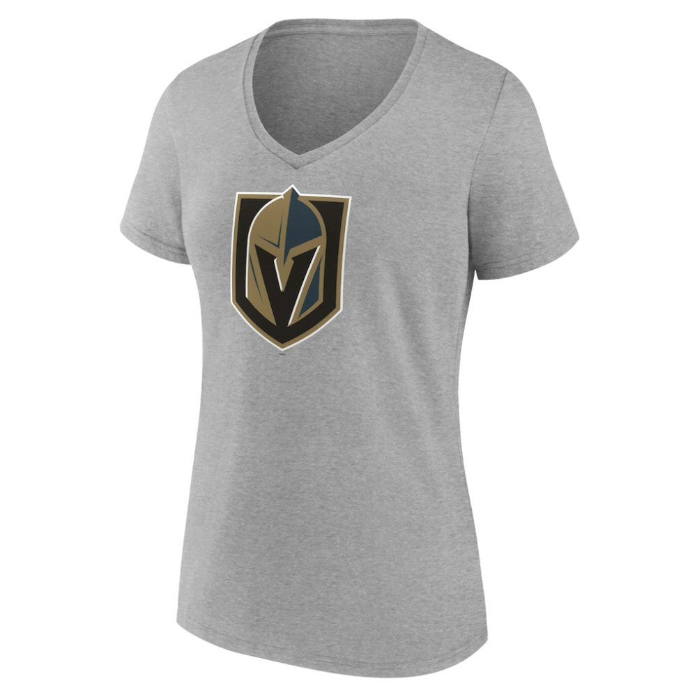 Vegas Golden Knights Women's Primary Logo Team V-Neck T-Shirt Heather Gray
