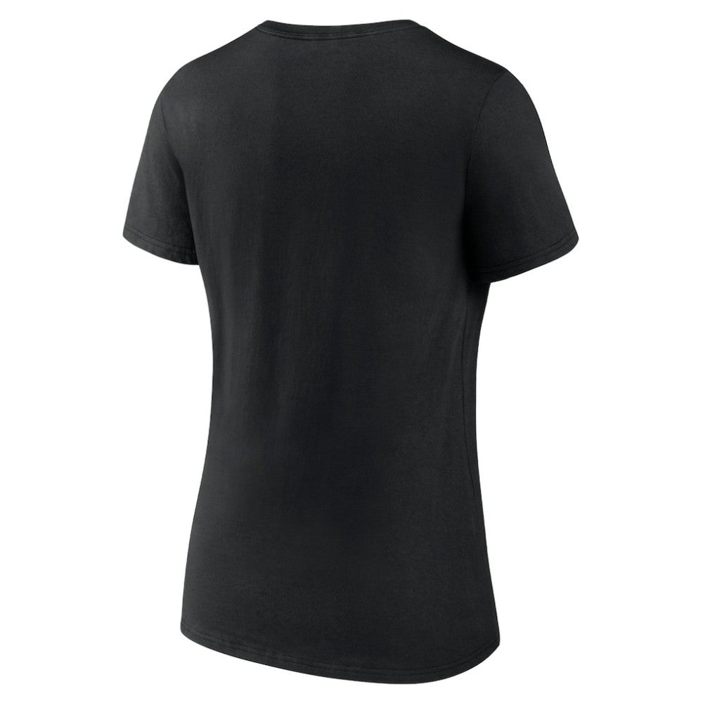 New Jersey Devils Women's Team Primary Logo V-Neck T-Shirt Black