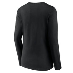 Chicago Blackhawks Women's Primary Team Logo Long Sleeve V-Neck T-Shirt Black