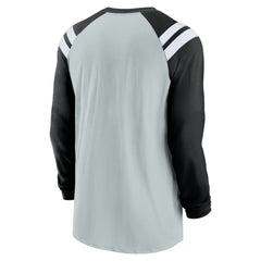 Las Vegas Raiders Classic Arc Raglan Tri-Blend Long Sleeve T-Shirt - Silver/Black | Nike on sale