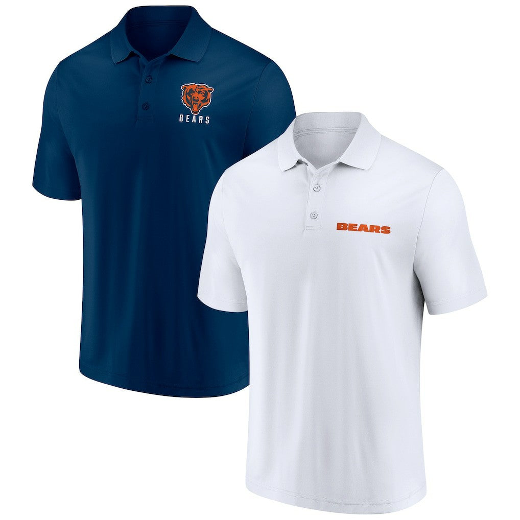 Chicago Bears Lockup Two-Pack Polo Set - White/Navy for sale