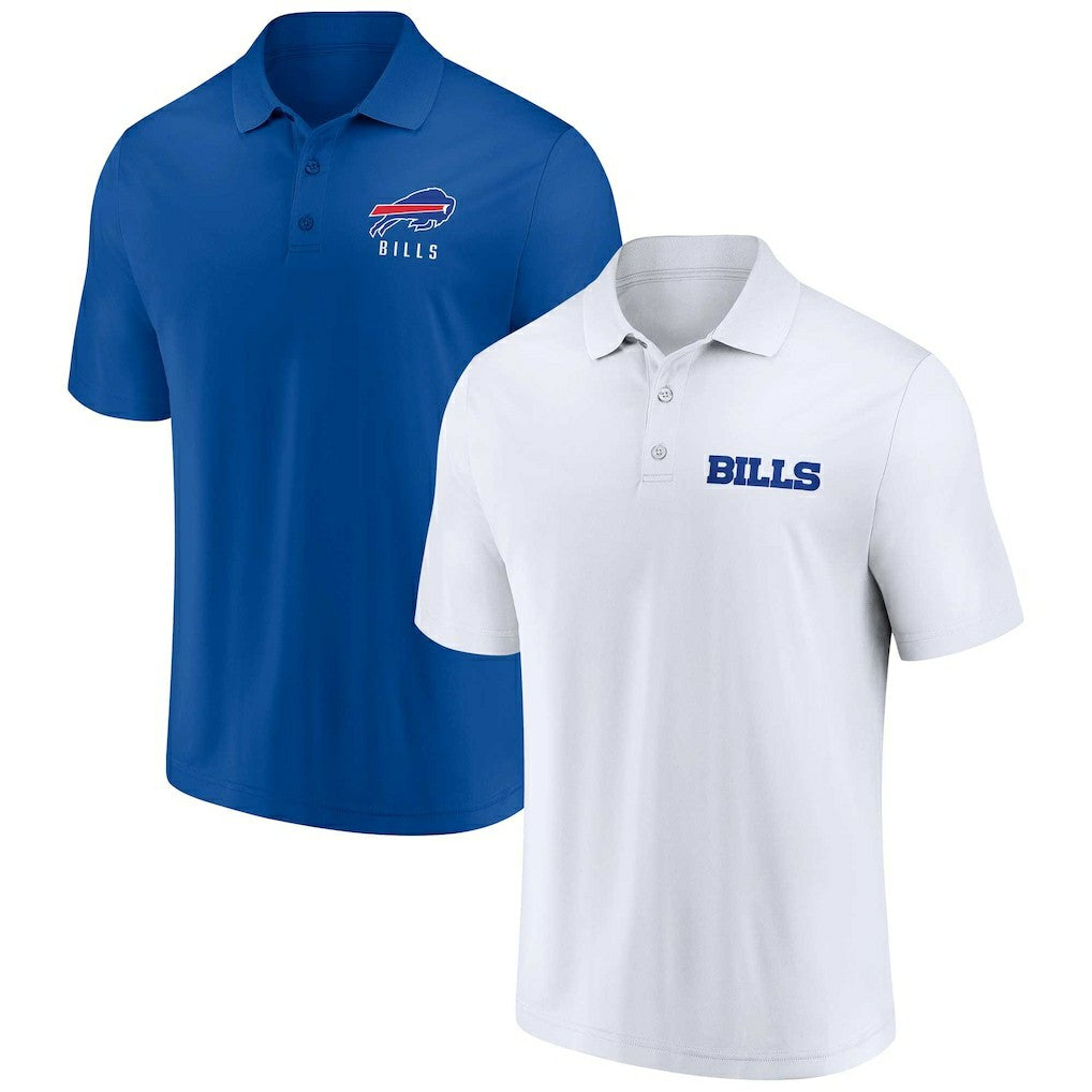 Buffalo Bills Lockup Two-Pack Polo Set - White/Royal for sale