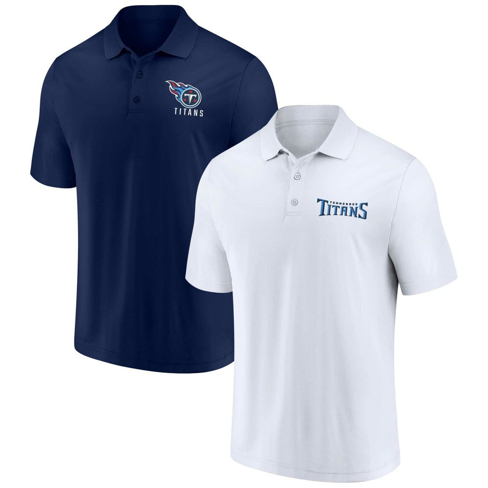 Tennessee Titans Lockup Two-Pack Polo Set - White/Navy on sale