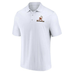 Cleveland Browns Throwback Two-Pack Polo Set - White/Brown on sale