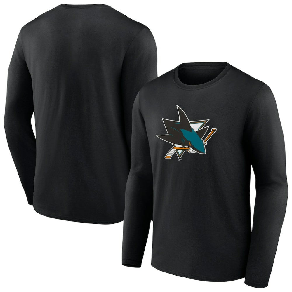 San Jose Sharks Primary Logo Team Long Sleeve T-Shirt Black