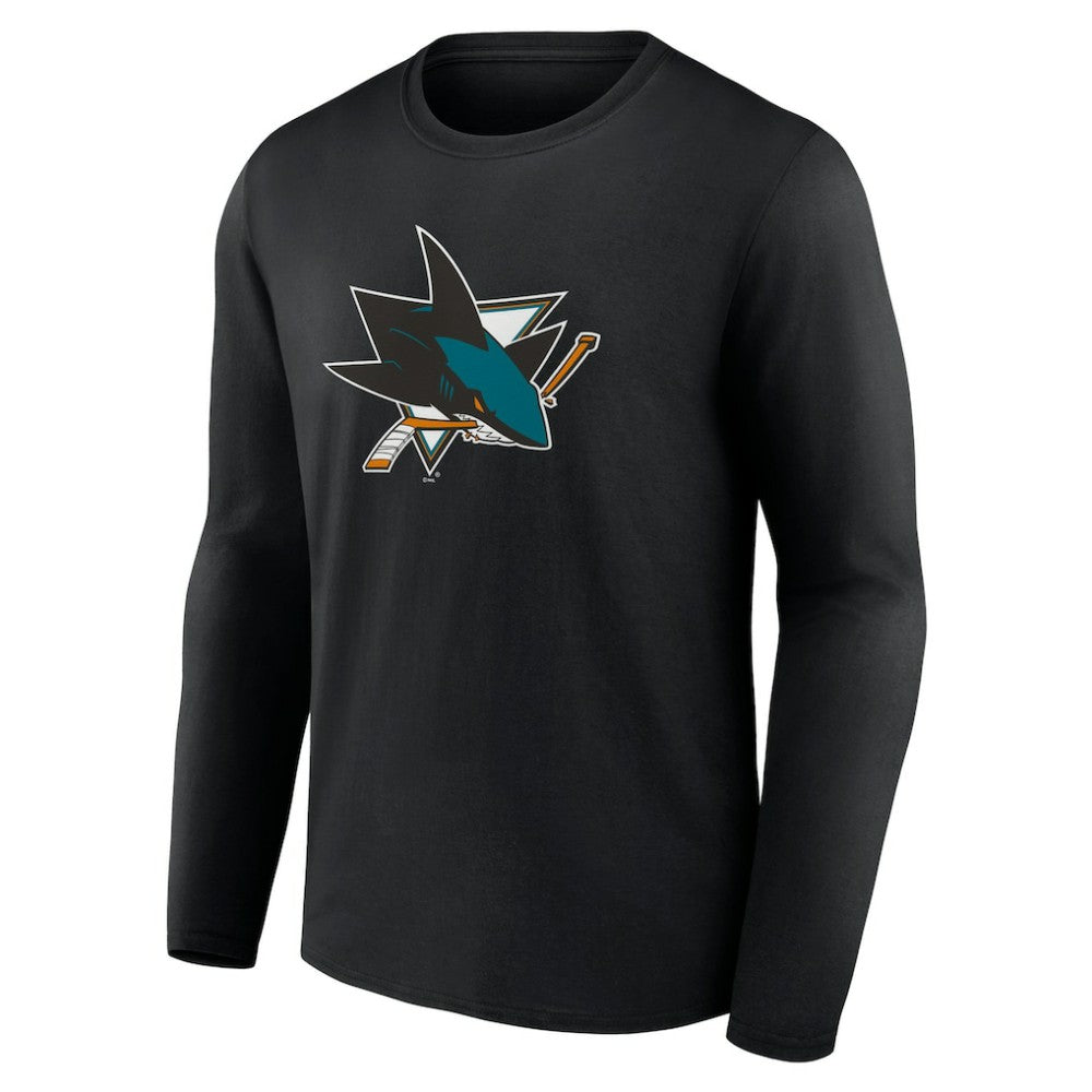 San Jose Sharks Primary Logo Team Long Sleeve T-Shirt Black