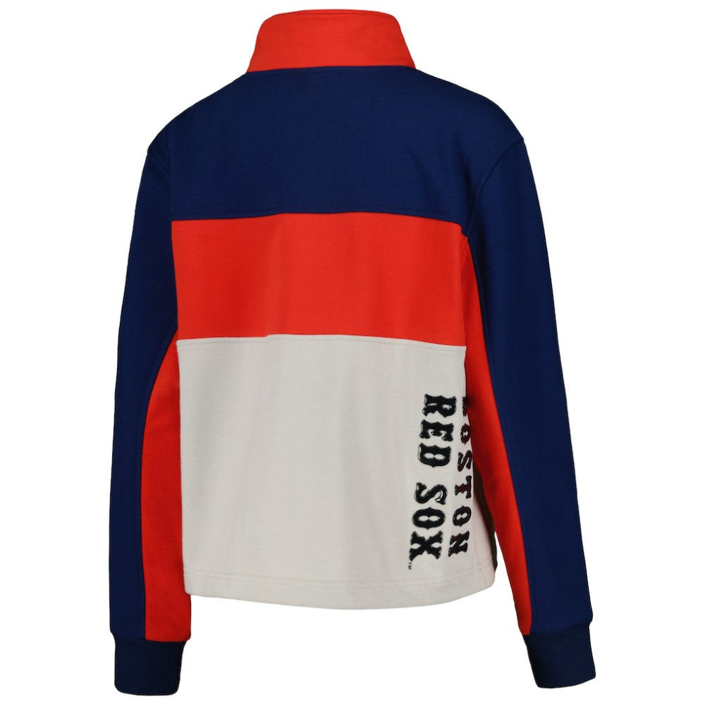 Boston Red Sox The Wild Collective Women's Color Block Half-Zip Jacket - Navy/Red