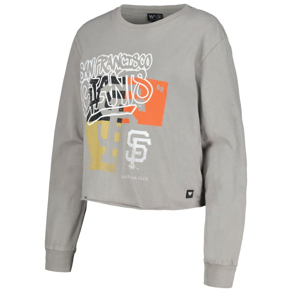 San Francisco Giants The Wild Collective Women's Cropped Long Sleeve T-Shirt - Gray