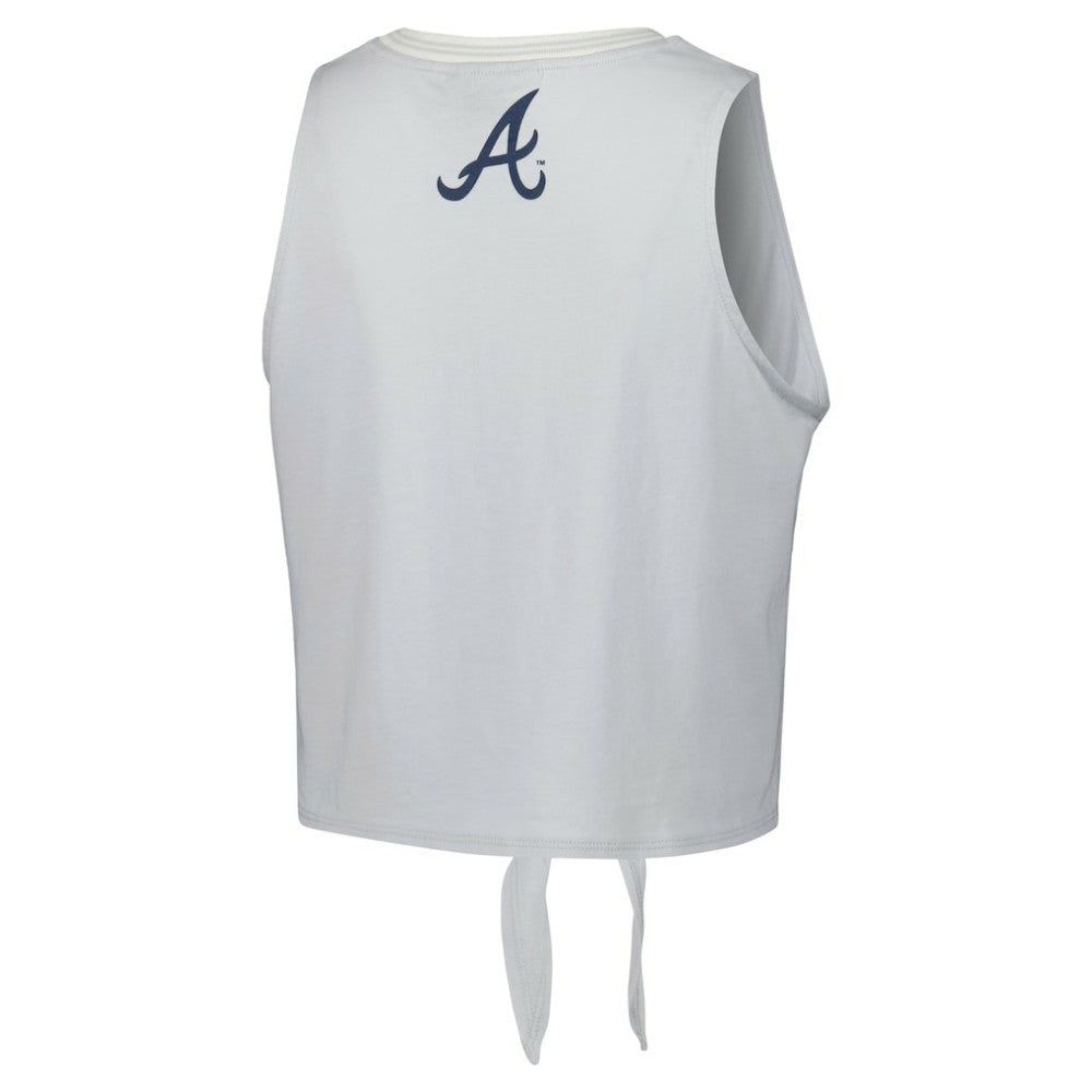 Atlanta Braves The Wild Collective Women's Twisted Tie Front Tank Top - White
