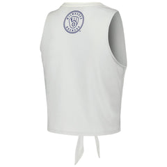 Milwaukee Brewers The Wild Collective Women's Twisted Tie Front Tank Top - White