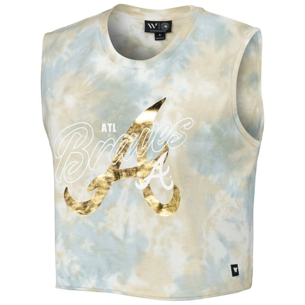 Atlanta Braves The Wild Collective Women's Washed Muscle Tank Top - White
