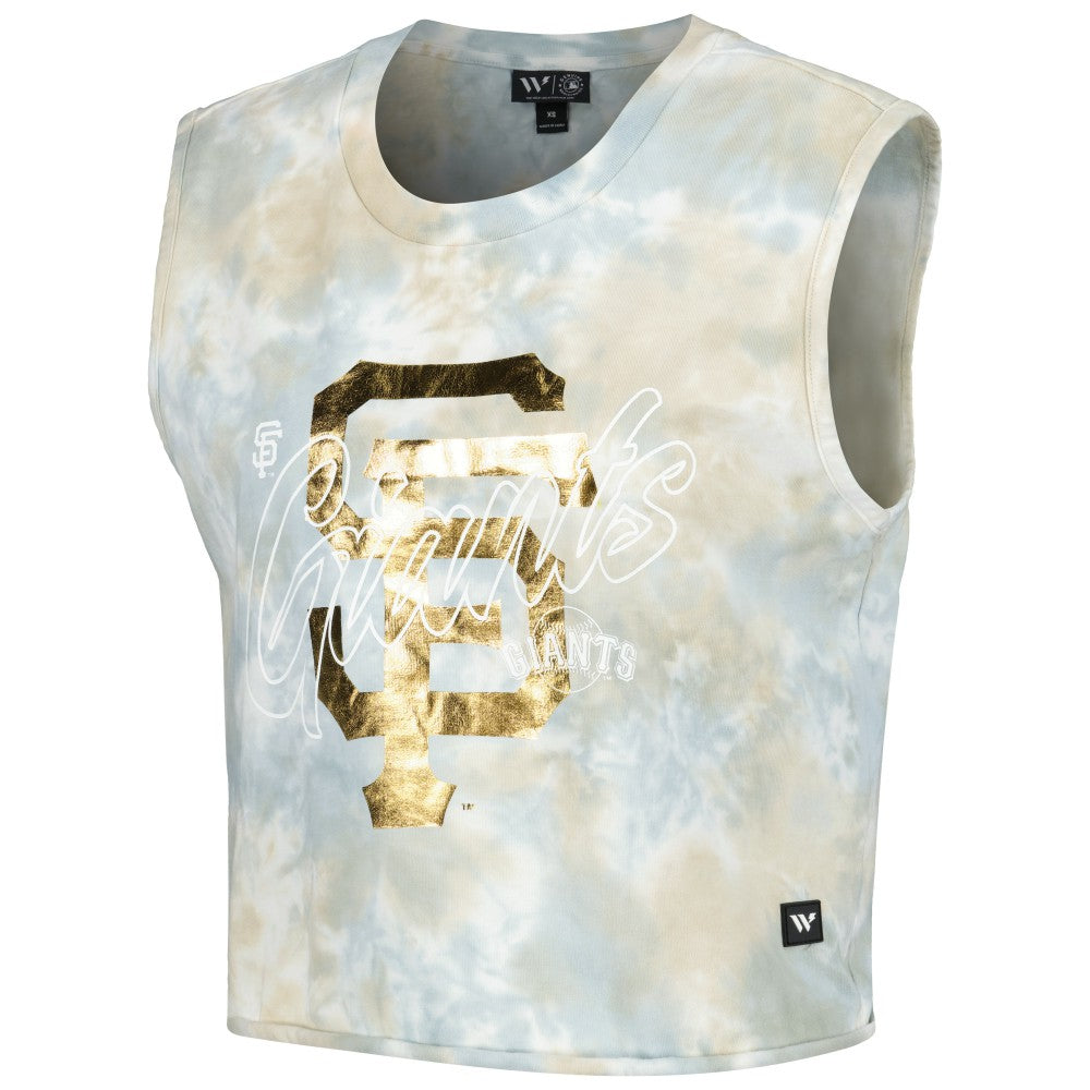 San Francisco Giants The Wild Collective Women's Washed Muscle Tank Top - White