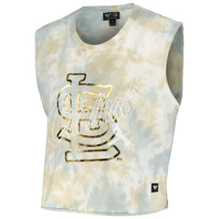 St. Louis Cardinals The Wild Collective Women's Washed Muscle Tank Top - White