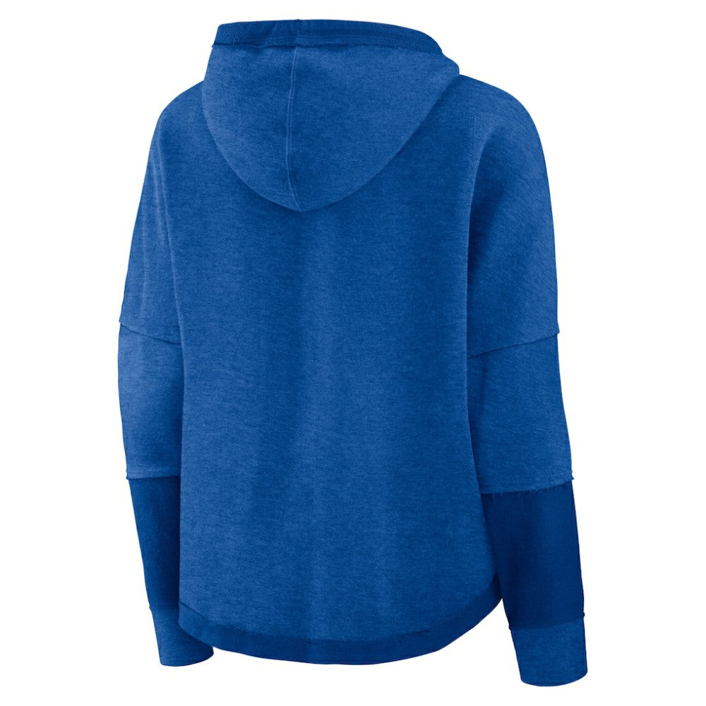 St. Louis Blues Fanatics Women's Lux Lounge Helmet Arch Pullover Hoodie Heather Blue
