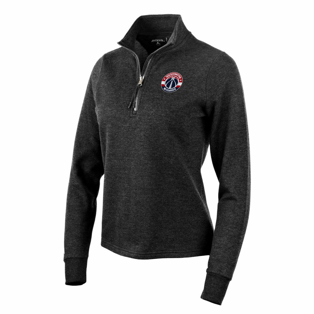Washington Wizards Antigua Women's Action Quarter-Zip Pullover Sweatshirt - Heather Black for sale
