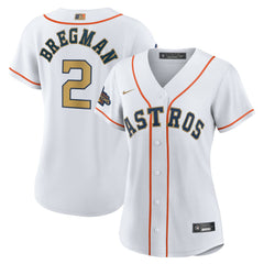 Alex Bregman Houston Astros Women's 2023 Gold Collection Replica Player Jersey - White/Gold | Nike
