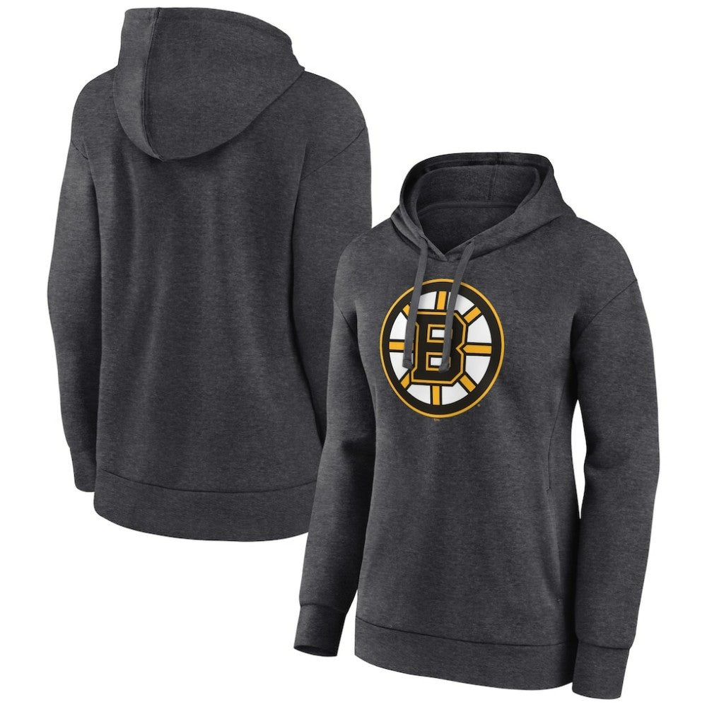 Boston Bruins Women's Primary Logo Pullover Hoodie Charcoal