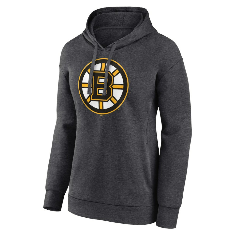 Boston Bruins Women's Primary Logo Pullover Hoodie Charcoal