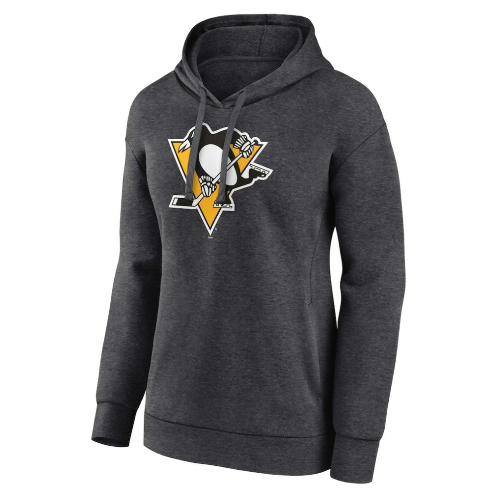 Pittsburgh Penguins Women's Primary Logo Pullover Hoodie Charcoal
