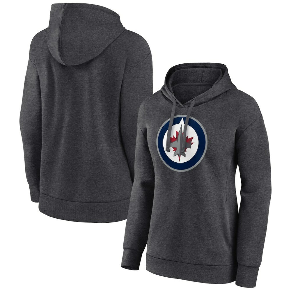 Winnipeg Jets Women's Primary Logo Pullover Hoodie Charcoal