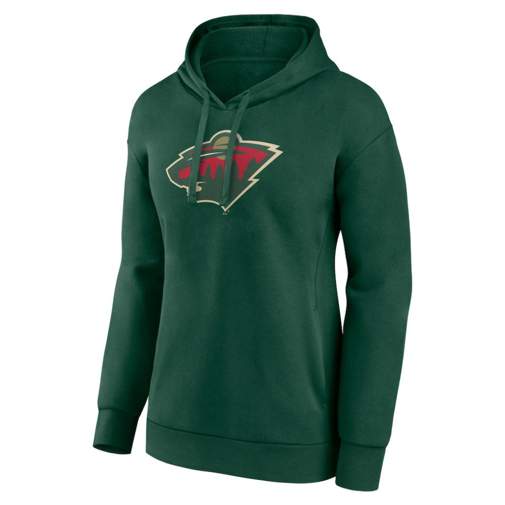 Minnesota Wild Women's Primary Logo Pullover Hoodie Green