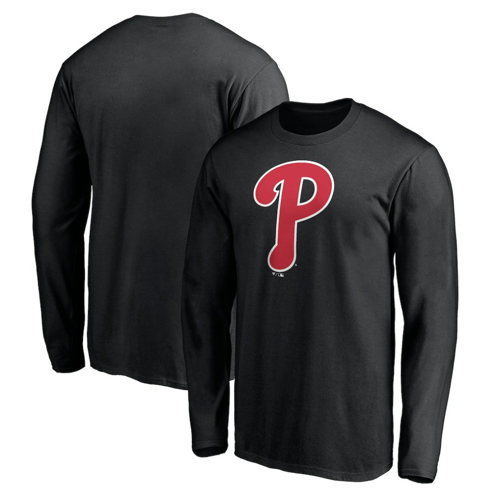 Philadelphia Phillies Official Team Logo Long Sleeve T-Shirt - Black