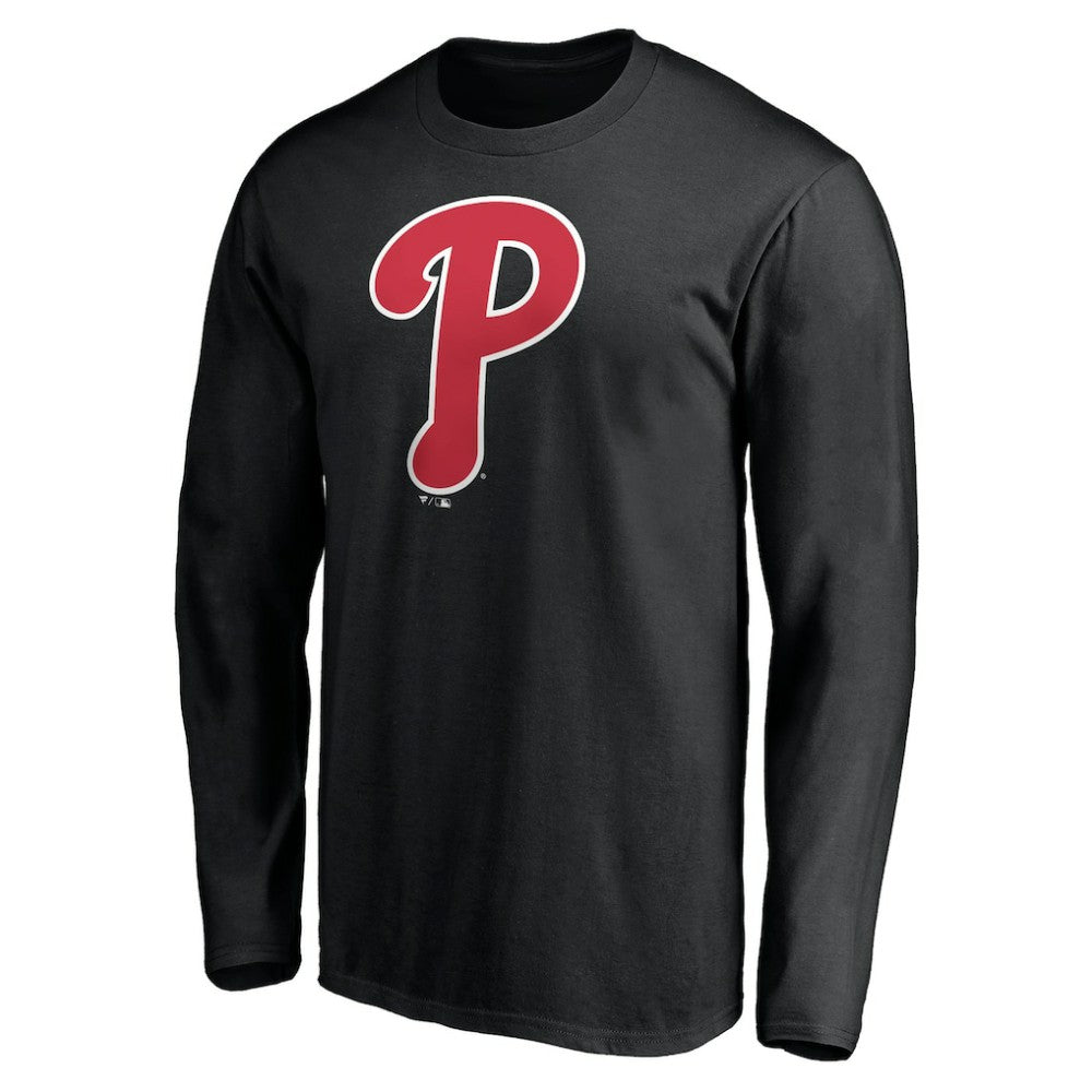 Philadelphia Phillies Official Team Logo Long Sleeve T-Shirt - Black