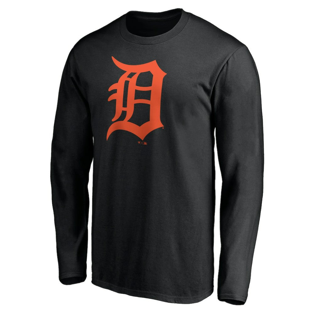 Detroit Tigers Official Team Logo Long Sleeve T-Shirt - Black