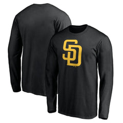 San Diego Padres Official Team Logo Long Sleeve T-Shirt - Black