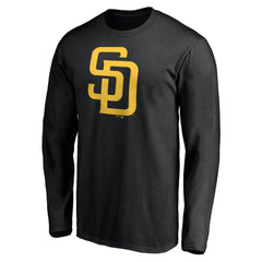 San Diego Padres Official Team Logo Long Sleeve T-Shirt - Black