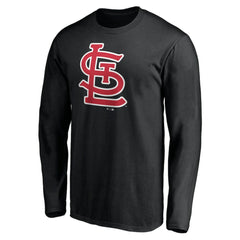 St. Louis Cardinals Official Team Logo Long Sleeve T-Shirt - Black