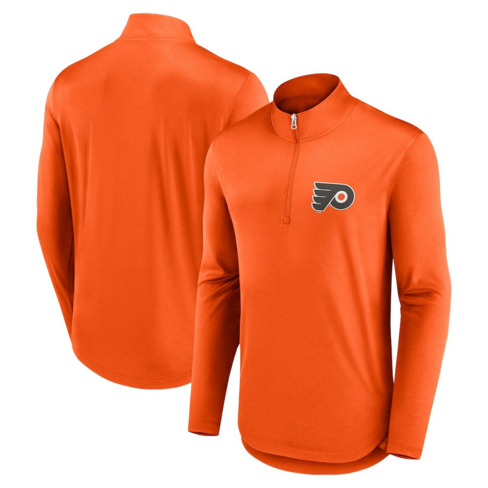 Philadelphia Flyers Fanatics Mock Neck Quarter-Zip Top Orange