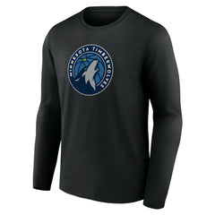 Minnesota Timberwolves Primary Team Logo Long Sleeve T-Shirt - Black for sale