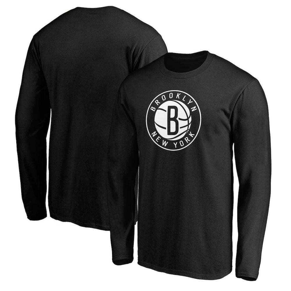 Brooklyn Nets Primary Team Logo Long Sleeve T-Shirt - Black for sale