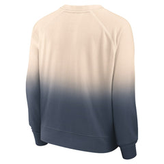 Atlanta Braves Women's Luxe Lounge Arch Raglan Pullover Sweatshirt - Tan/Navy