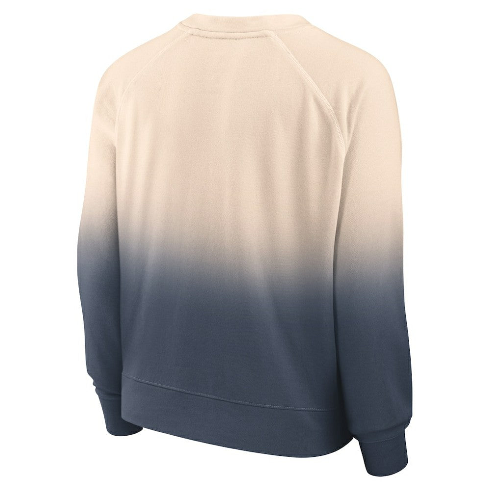Houston Astros Women's Luxe Lounge Arch Raglan Pullover Sweatshirt - Tan/Navy