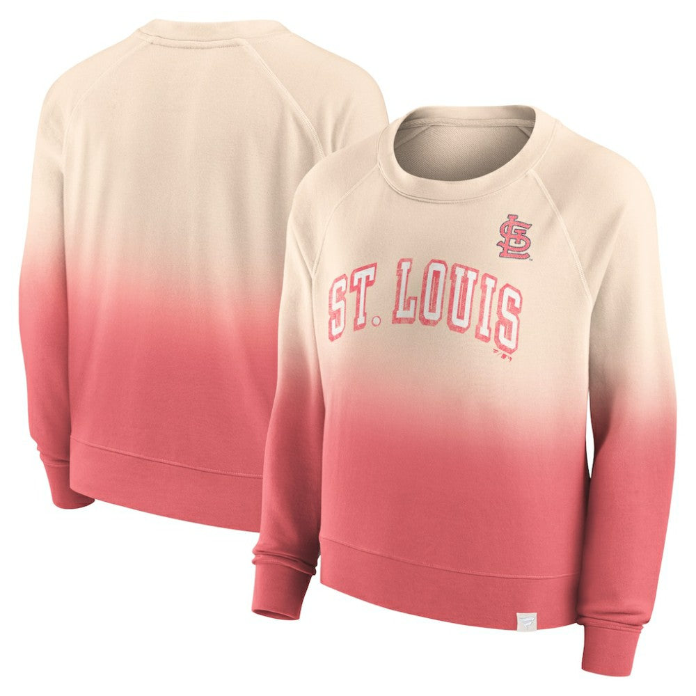 St. Louis Cardinals Women's Luxe Lounge Arch Raglan Pullover Sweatshirt - Tan/Red