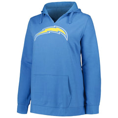 Justin Herbert Los Angeles Chargers Profile Women's Plus Size Player Name & Number Pullover Hoodie - Powder Blue discount