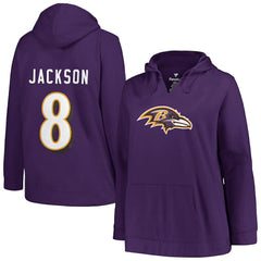 Lamar Jackson Baltimore Ravens Profile Women's Plus Size Player Name & Number Pullover Hoodie - Purple sale