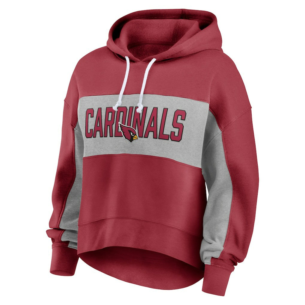 Arizona Cardinals Women's Filled Stat Sheet Lighweight Modest Crop Hoodie - Cardinal outlet