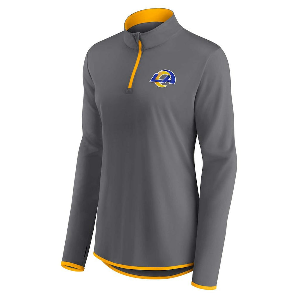 Los Angeles Rams Women's Adult Corner Long Sleeve 1/4 Zip Top - Gray sale