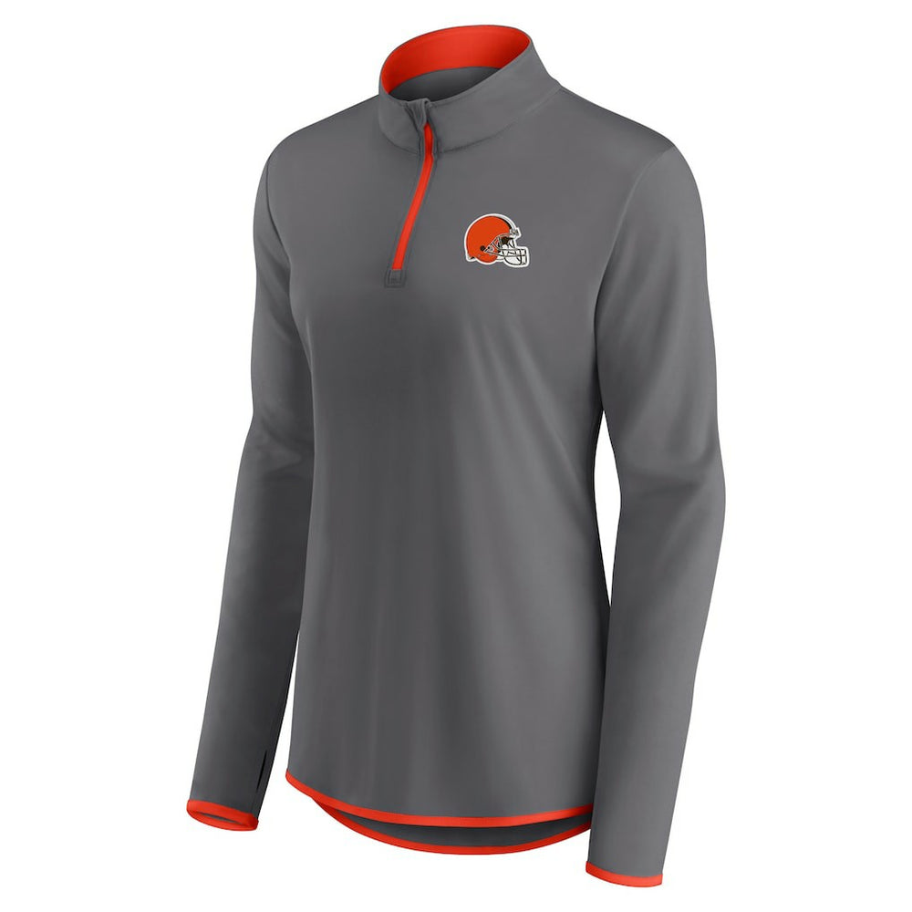Cleveland Browns Women's Adult Corner Long Sleeve 1/4 Zip Top - Gray sale