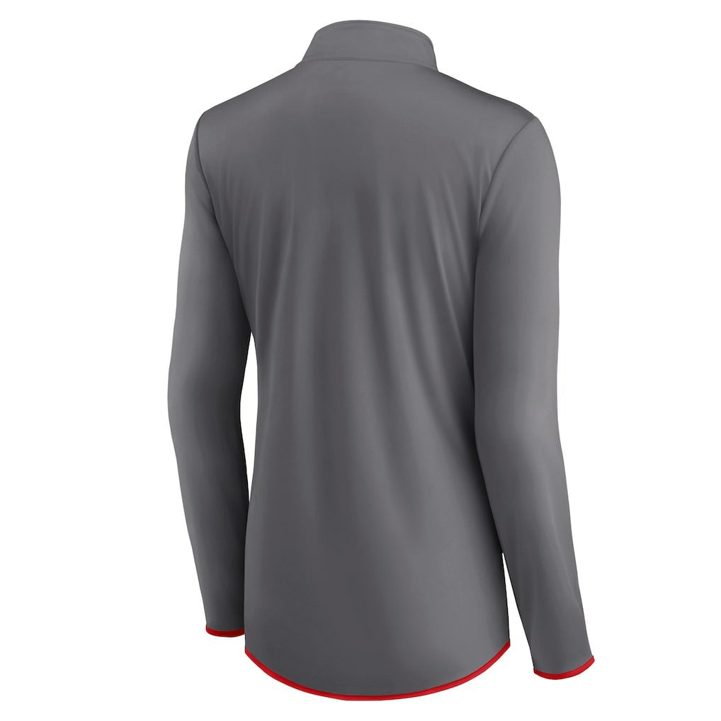 New England Patriots Women's Adult Corner Long Sleeve 1/4 Zip Top - Gray for sale