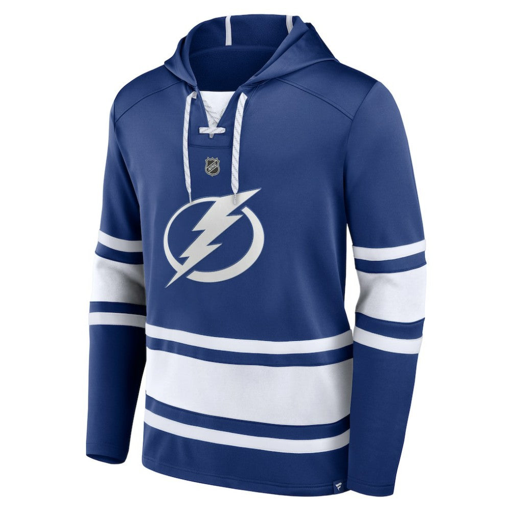 Nikita Kucherov Tampa Bay Lightning Fanatics Name & Number Lace-Up Pullover Hoodie Blue