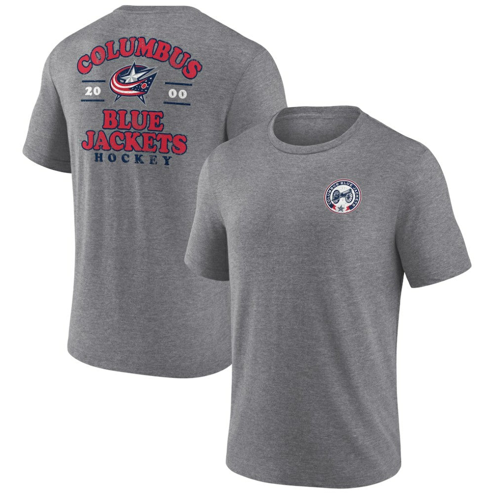 Columbus Blue Jackets Fanatics Winger Tri-Blend T-Shirt Heather Gray