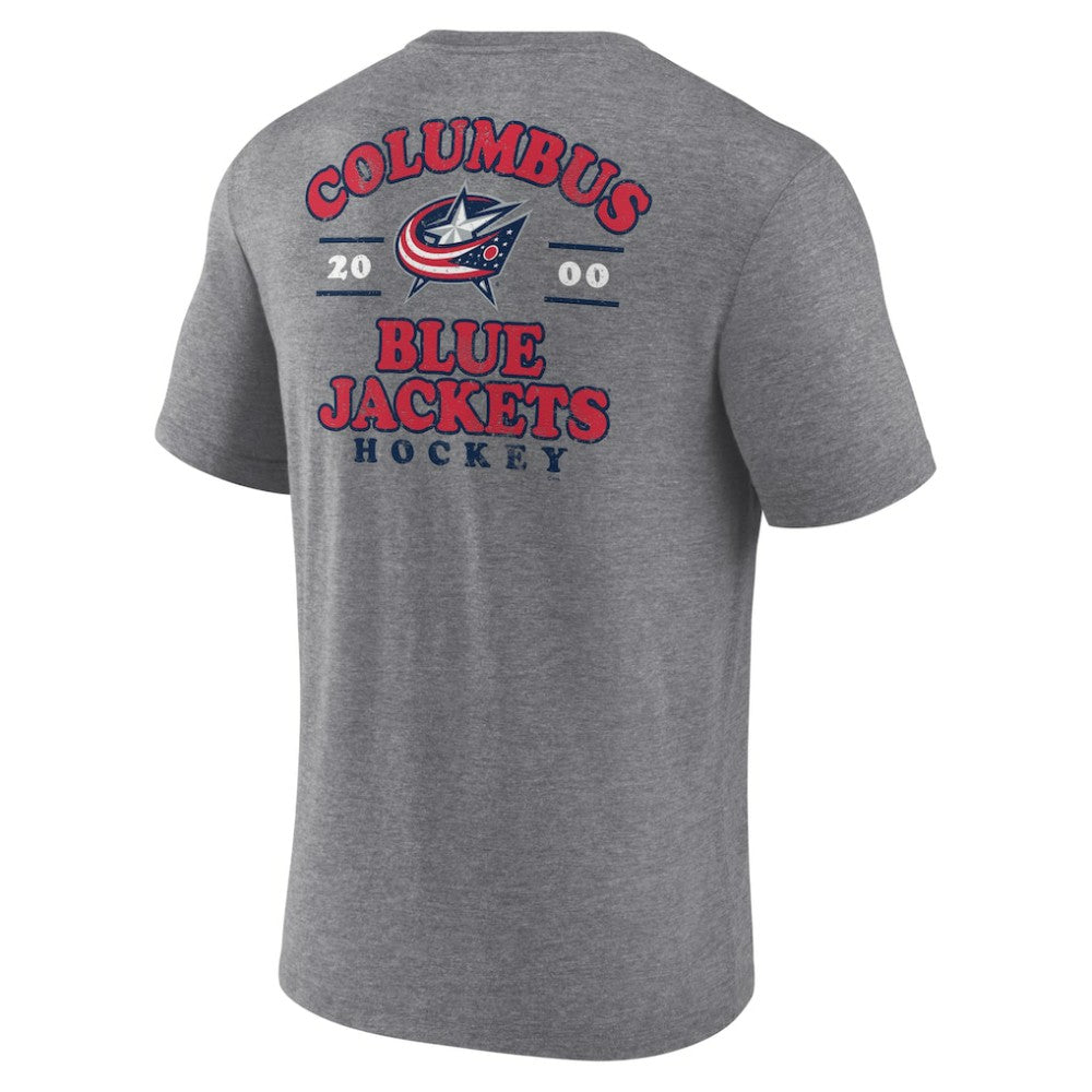 Columbus Blue Jackets Fanatics Winger Tri-Blend T-Shirt Heather Gray